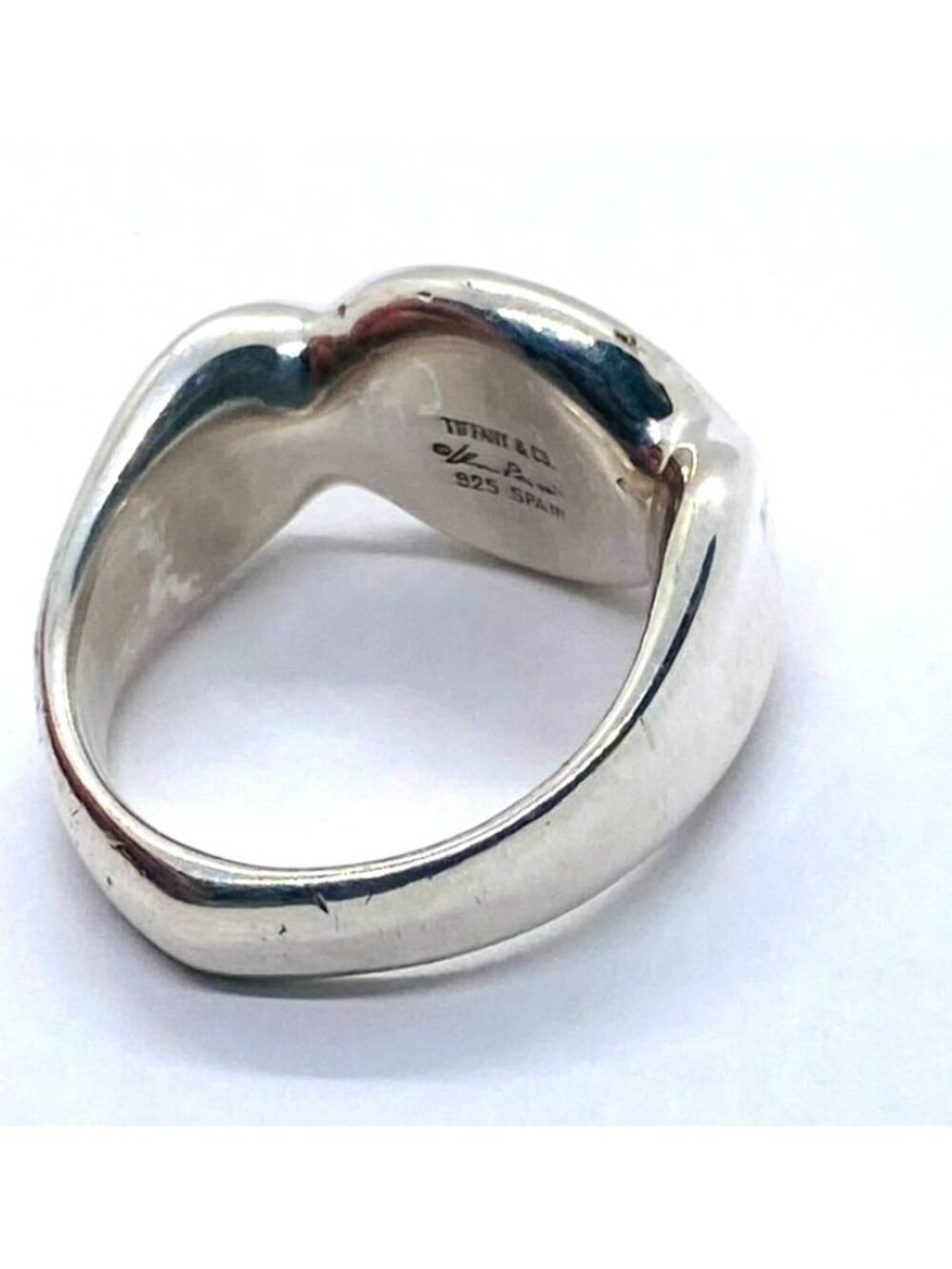 Tiffany & Co Silver Peretti Spain Signet Band Size 6.75 Retired - Picture 11 of 12